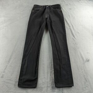 Levis 501 Jeans Mens 32x36 Black Faded Straight High Rise Button Fly Denim Pants